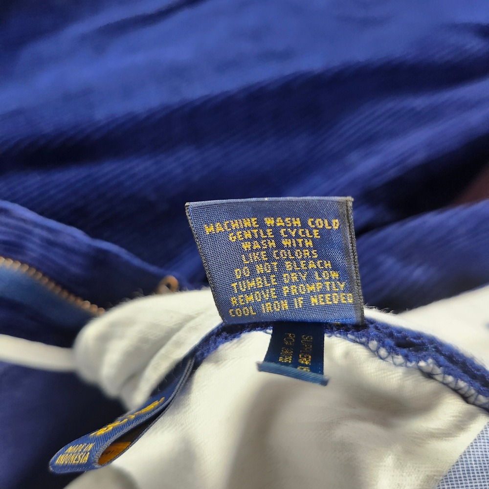 VTG Polo Ralph Lauren Men Royal Blue Corduroy Pants Classic Fit 36x30 Rare Y2K - Picture 11 of 16